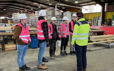Carpentry students on factory visit