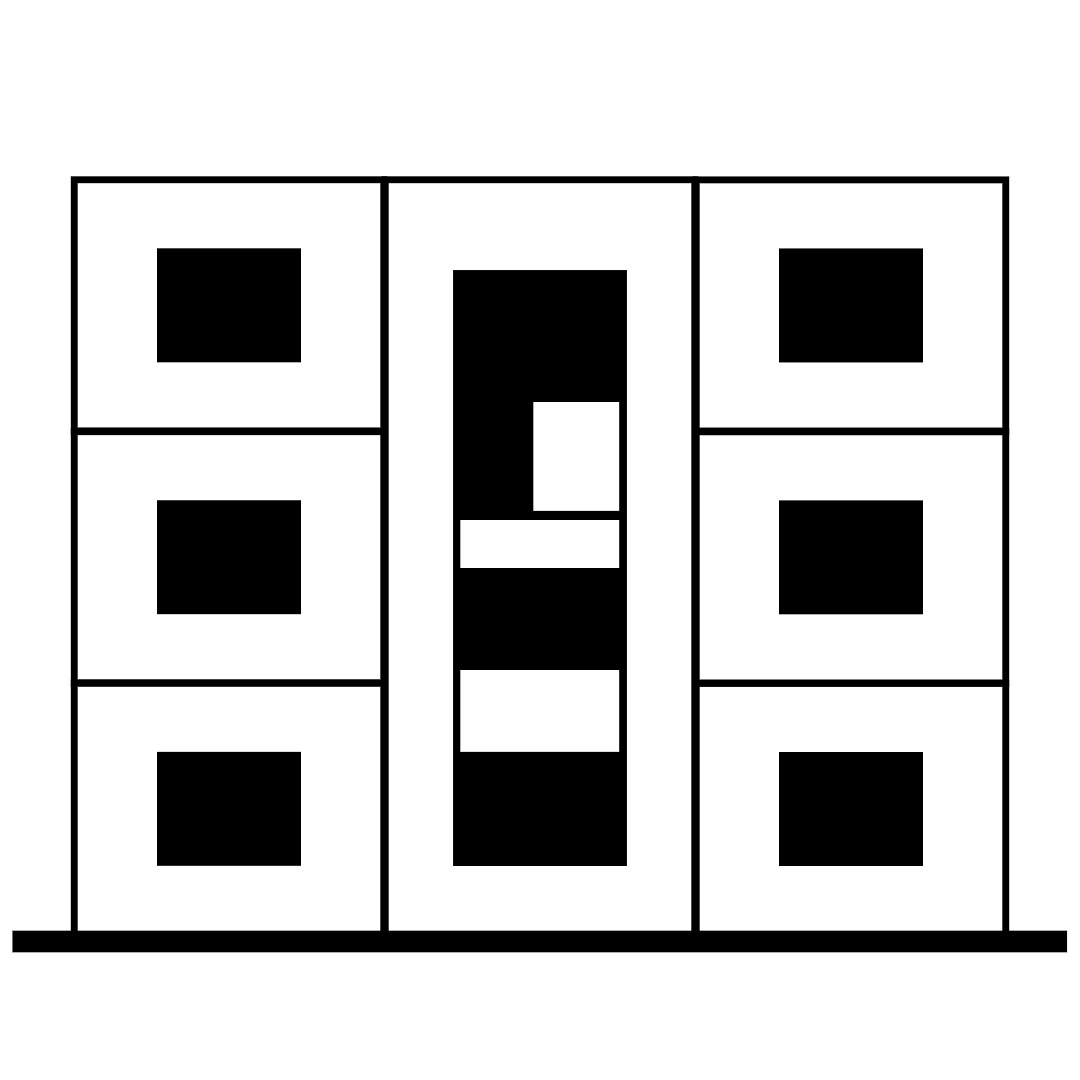 Floor plan of a 1 bedroom modular temporary house for 2 people by Rollalong