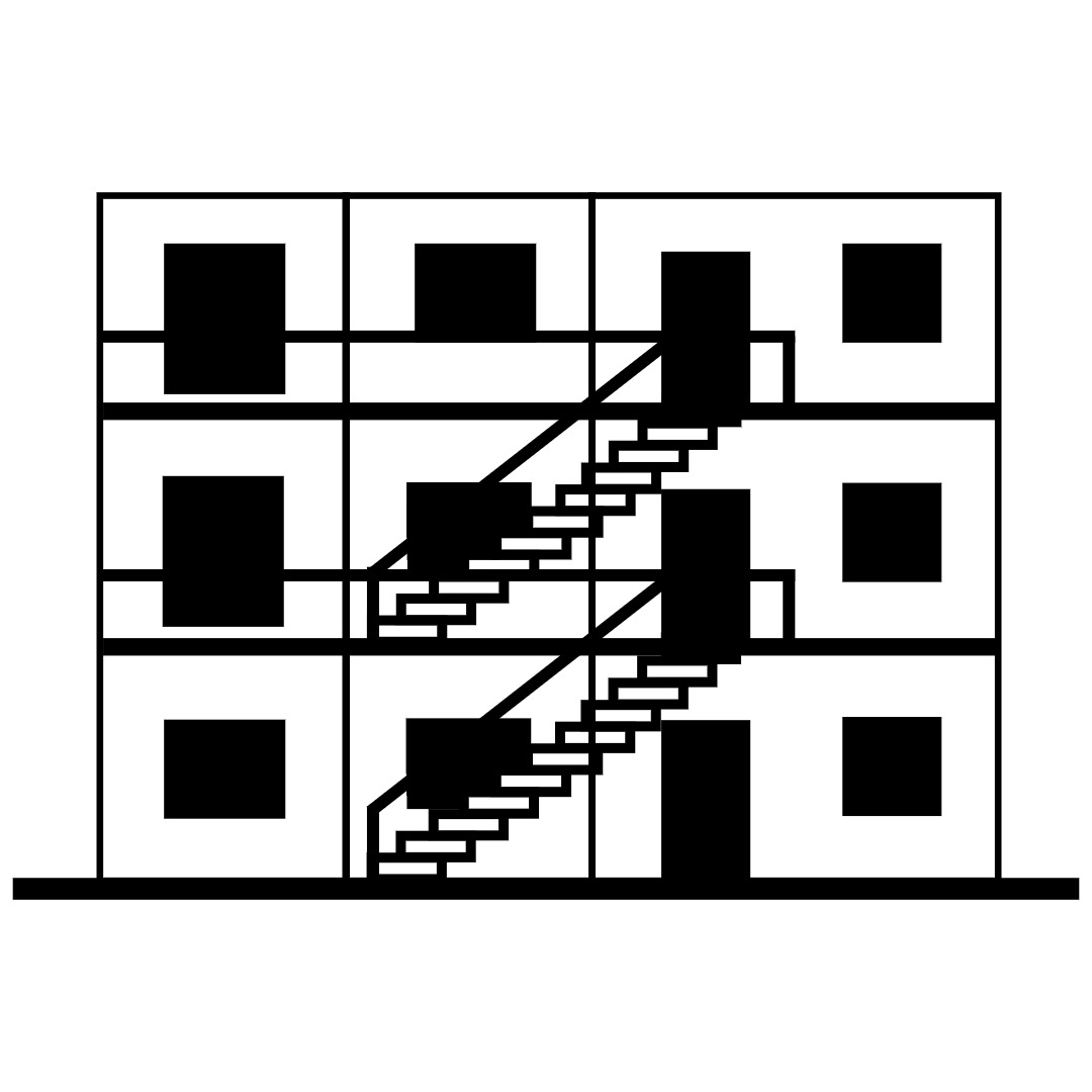 Floor plan of a 2 bedroom modular temporary house for 4 people by Rollalong