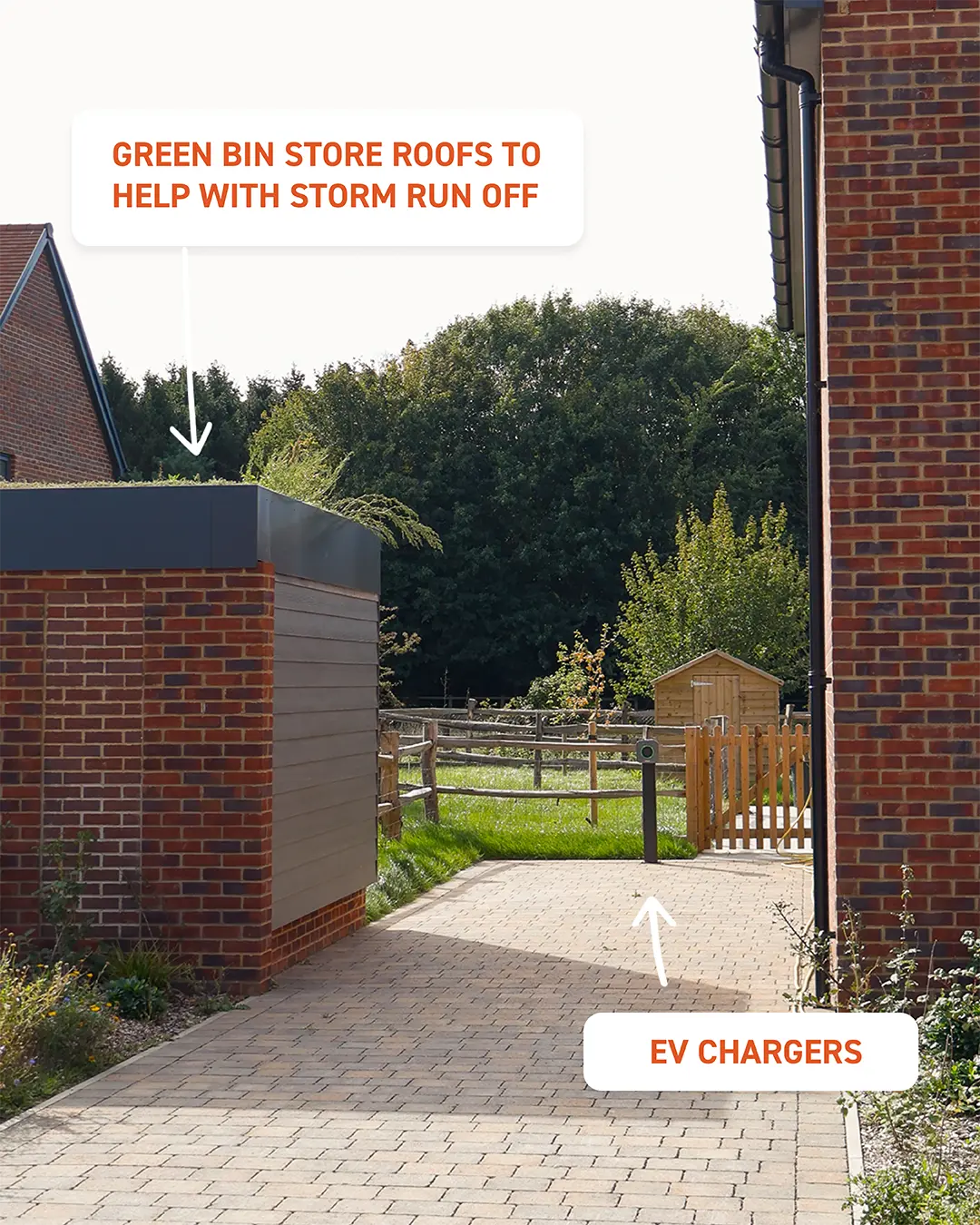 Green Bin Store Roofs and EV Chargers at West Ashling