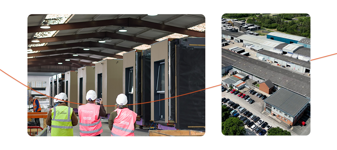 Images showing a comparison between permanent and temporary SEND School Buildings